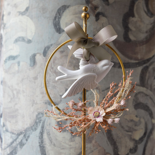 Scented dove floral wreath - Voile de Lin