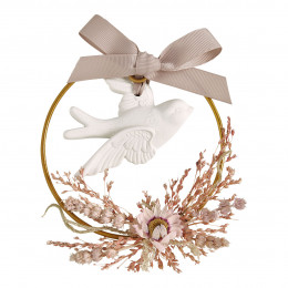 Scented dove floral wreath - Voile de Lin