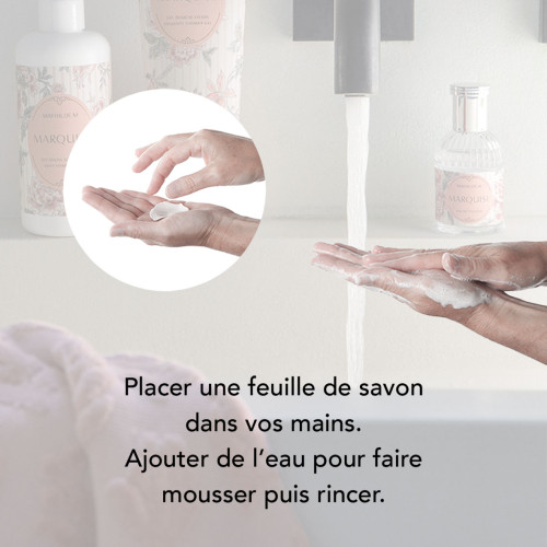 Caja de hojas de jabón Estrellas blancas brillantes - Perfume Rosa