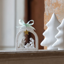 Crèche de Noël parfumée Fête Nacrée - Sapin Givré
