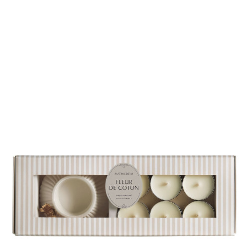 Set de portavelas Mariposa y 6 velas perfumadas - Fleur de Coton