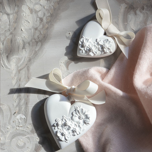 Scented Decoration Flowered Heart - Large Model - Bois de Cachemire