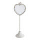 Miroir sur pied Cœur en métal blanchi