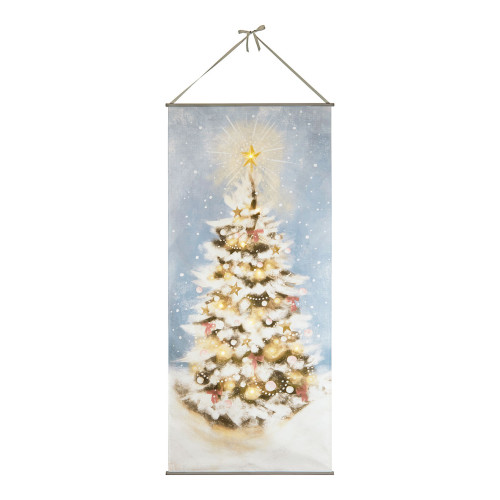 Toile trompe-l'œil Sapin de Noël avec LED intégrées Toile trompe-l'œil Sapin de Noël avec LED intégrées