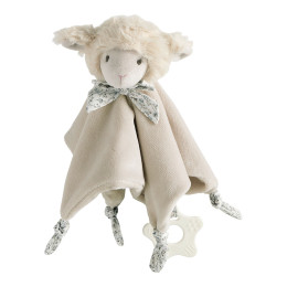 Toudoux Mouton crème avec anneau de dentition