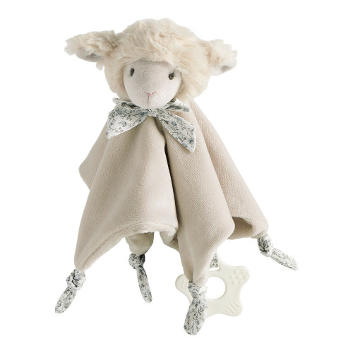 Toudoux Mouton crème avec anneau de dentition
