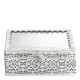 Boîte à bijoux rectangulaire Précieuse en métal blanchi