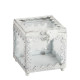 Square Precious jewelry box in whitened metal - Small model