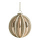 Set of 3 Christmas Balls Golden Glass Pearls