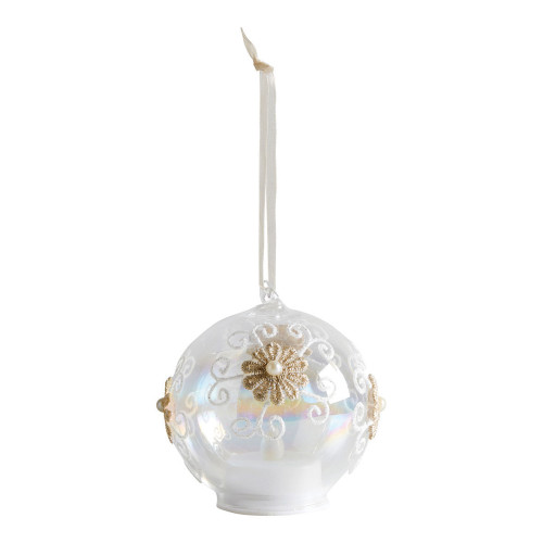 Boule de Noël Flocon en verre avec bougie LED intégrée