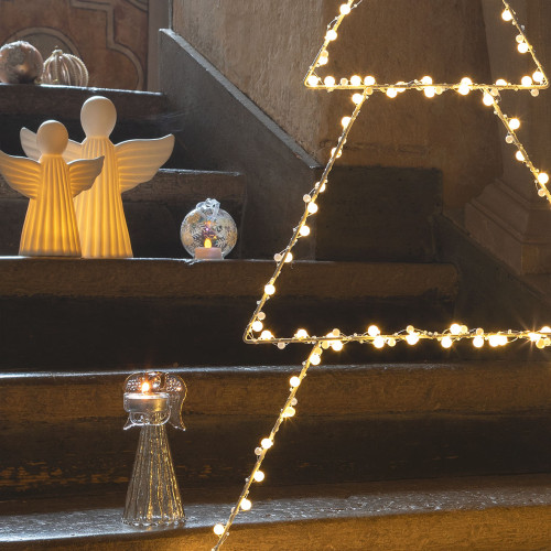 Bola de Navidad Copo de cristal con vela LED integrada