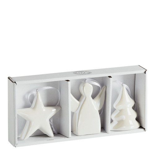 Set of 3 Christmas ceramic decorations