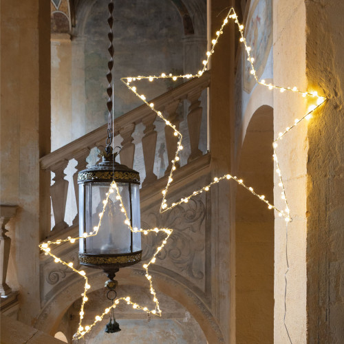 Large metal light star - H. 70 cm Large metal light star - H. 70 cm