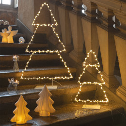 Sapin lumineux en métal - Grand modèle - H. 80 cm