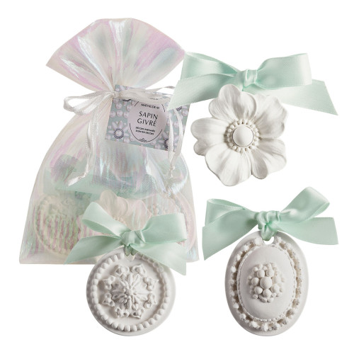 Saquito de 3 decoraciones perfumadas Fête Nacrée - Sapin Givré