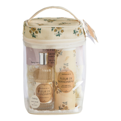 Necessaire de Beleza com água de colónia 100 ml e loção corporal Divin 250 ml - Flor de Tangerina