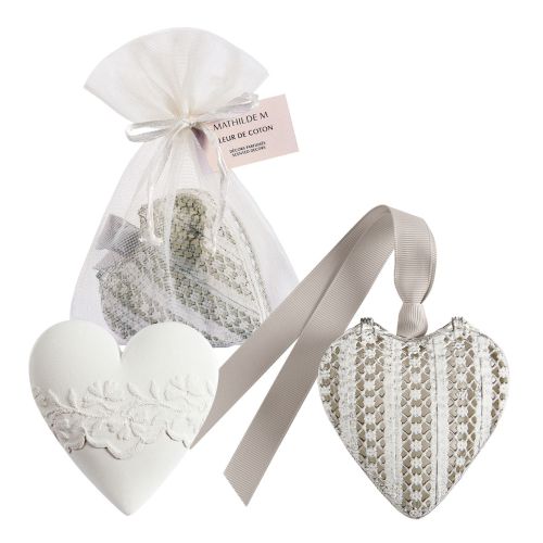 Heart Box and Scented Decoration - Fleur de Coton Heart Box and Scented Decoration - Fleur de Coton