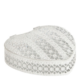 Boîte à bijoux Cœur en métal - Grand modèle - 18,5 x 6 cm