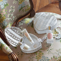 Boîte à bijoux Cœur en métal - Grand modèle - 18,5 x 6 cm