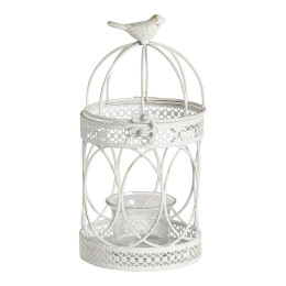 Jaula de pájaros portavelas en metal - ⌀ 10 x 20,5 cm