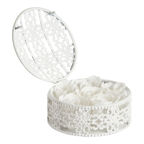 Coffret parfumé de 6 roses de savon blanches