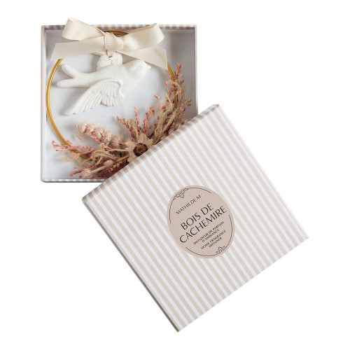 Couronne florale Colombe parfumée - Bois de Cachemire