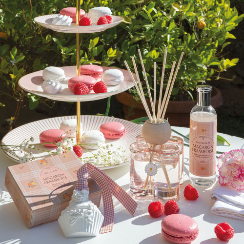 Décor parfumé et concentré de parfum Gourmandises d'Été - Macaron Framboise