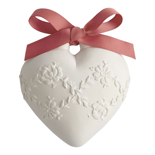 Scented decoration Large Embroidered Heart - Fleur de Cerisier