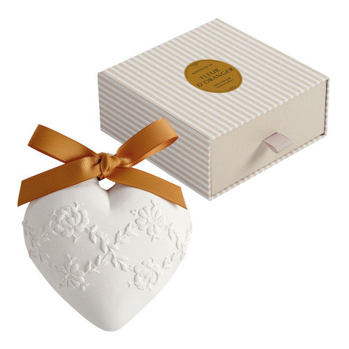 Scented Decoration Large Embroidered Heart - Fleur d'Oranger