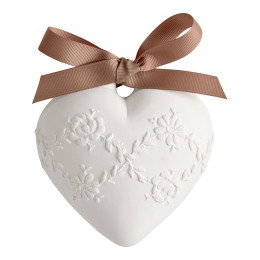 Décor parfumé Grand Cœur brodé - Rose Élixir