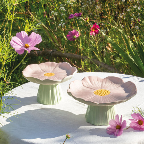 Plateau sur pied Tulipe en céramique - Petit modèle - ⌀ 17 x 10,7 cm