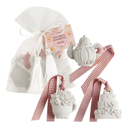 Pouch of 3 Scented Decorations Gourmandises d'Été - Macaron Framboise