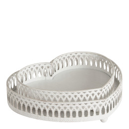 Set of 2 Heart Metal Trays