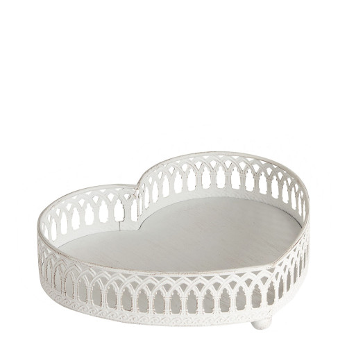 Set of 2 Heart Metal Trays