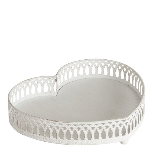 Set of 2 Heart Metal Trays