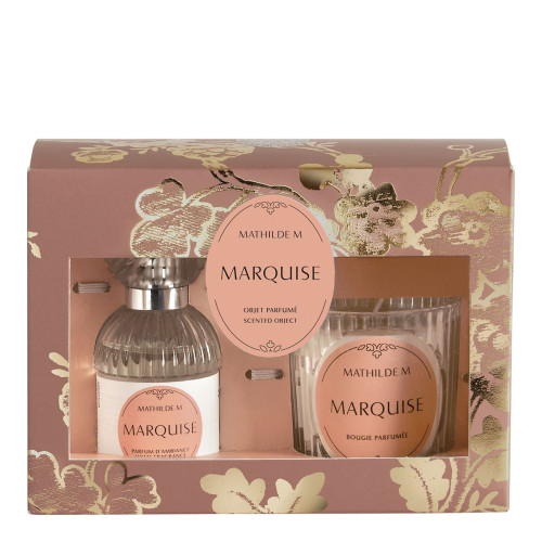 Coffret parfum d'ambiance et bougie parfumée Trésor de Fleurs - Marquise