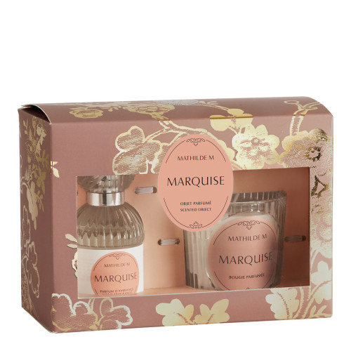 Coffret parfum d'ambiance et bougie parfumée Trésor de Fleurs - Marquise