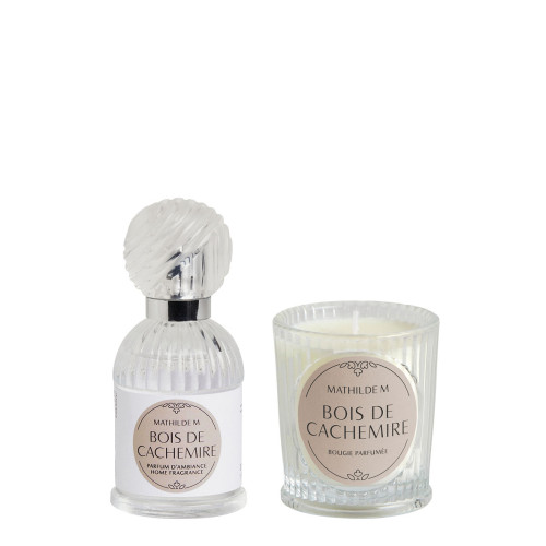 Coffret parfum d'ambiance et bougie parfumée Trésor de Fleurs - Bois de Cachemire