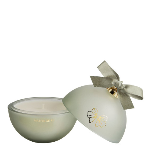 Bougie parfumée Boule de Noël Rubans de Fête 210 g - Sapin Doré