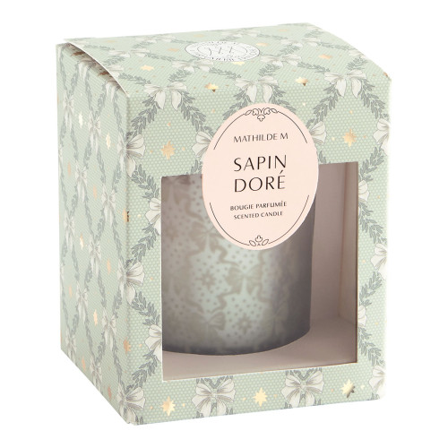 Bougie parfumée Rubans de Fête 160 g - Sapin Doré