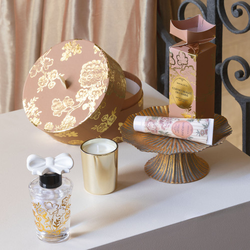 Coffret diffuseur de parfum Nœud et bougie parfumée Trésor de Fleurs - Marquise
