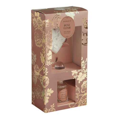 Coffret diffuseur de parfum et décor parfumé Trésor de Fleurs - Rose Élixir