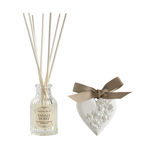 Estuche con difusor de perfume y adorno perfumado Trésor de Fleurs - Vanille Dorée