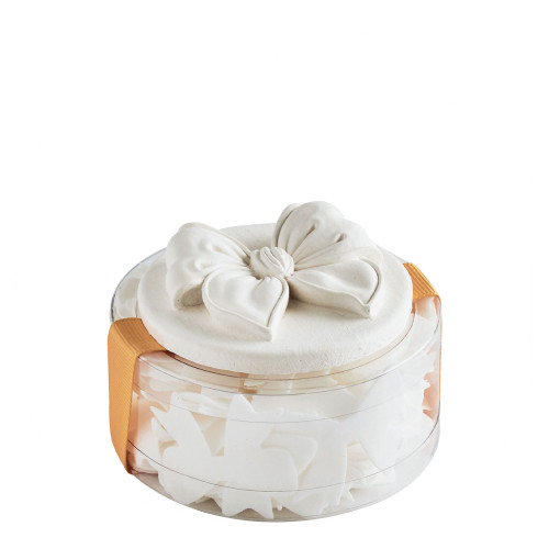Scatola di foglietti di sapone Fiocchetti bianchi - Profumo di rosa
