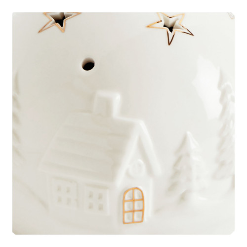 Ceramic Christmas Village Decorative Sphere with LED - Medium