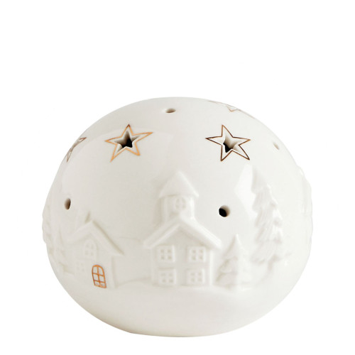 Boule décorative Village de Noël en céramique avec LED - Petit modèle