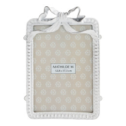 Rectangular Whitewashed Metal Bow Photo Frame - Large
