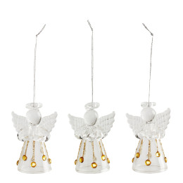 Coffret de 3 mini anges à suspendre en verre