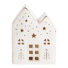 Casetta decorativa in ceramica con LED - Formato grande