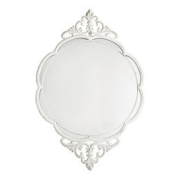 Miroir ovale Ophélie en métal blanchi